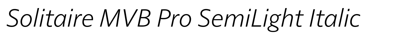 Solitaire MVB Pro SemiLight Italic image